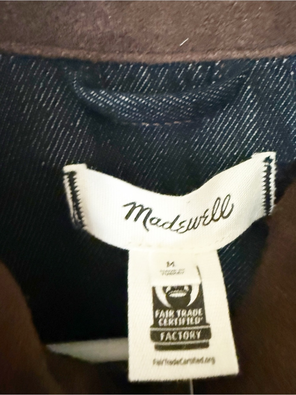 Madewell Denim Chore Jacket Suede Collar in Rinse Wash size medium NEW $228 MSRP - Picture 10 of 12